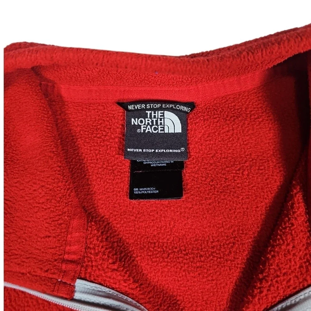 The North Face‎ Fleece Pullover Quarter Zip Red Sweater Mens L/G